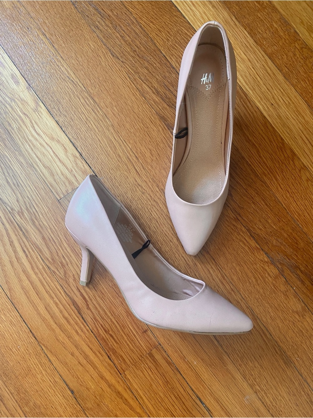 H&M Nude Pointed Toe Mid-Heel Pumps